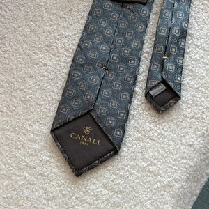 Canali Charcoal Geometric Men's Tie